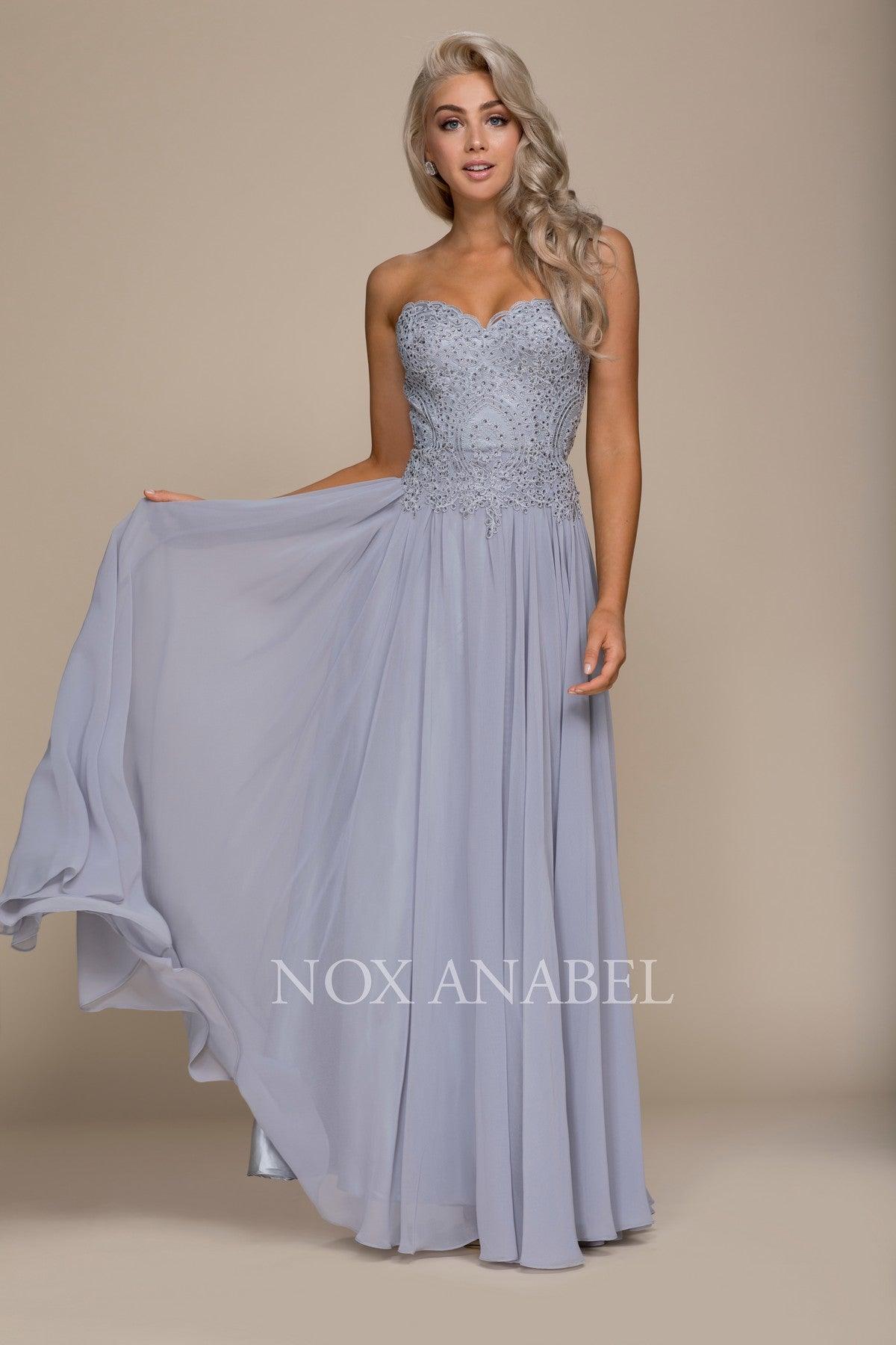 Long Strapless Sweetheart Corset Back Prom Dress - The Dress Outlet