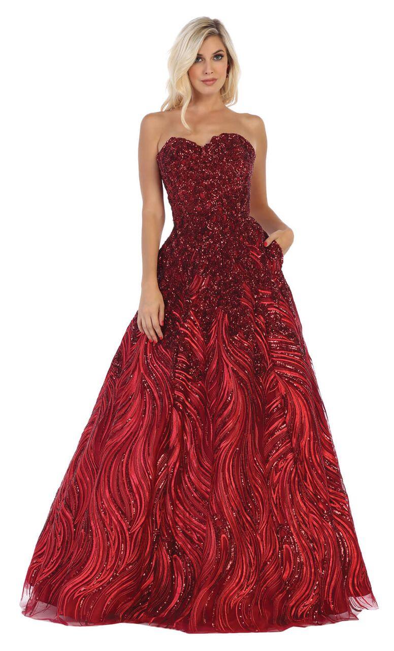 Long Strapless Sweetheart Prom Dress Ball Gown - The Dress Outlet May Queen