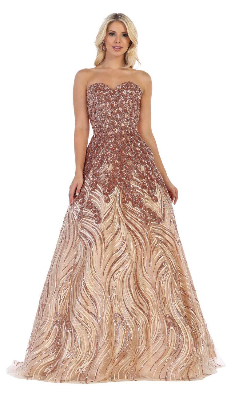 Long Strapless Sweetheart Prom Dress Ball Gown - The Dress Outlet May Queen