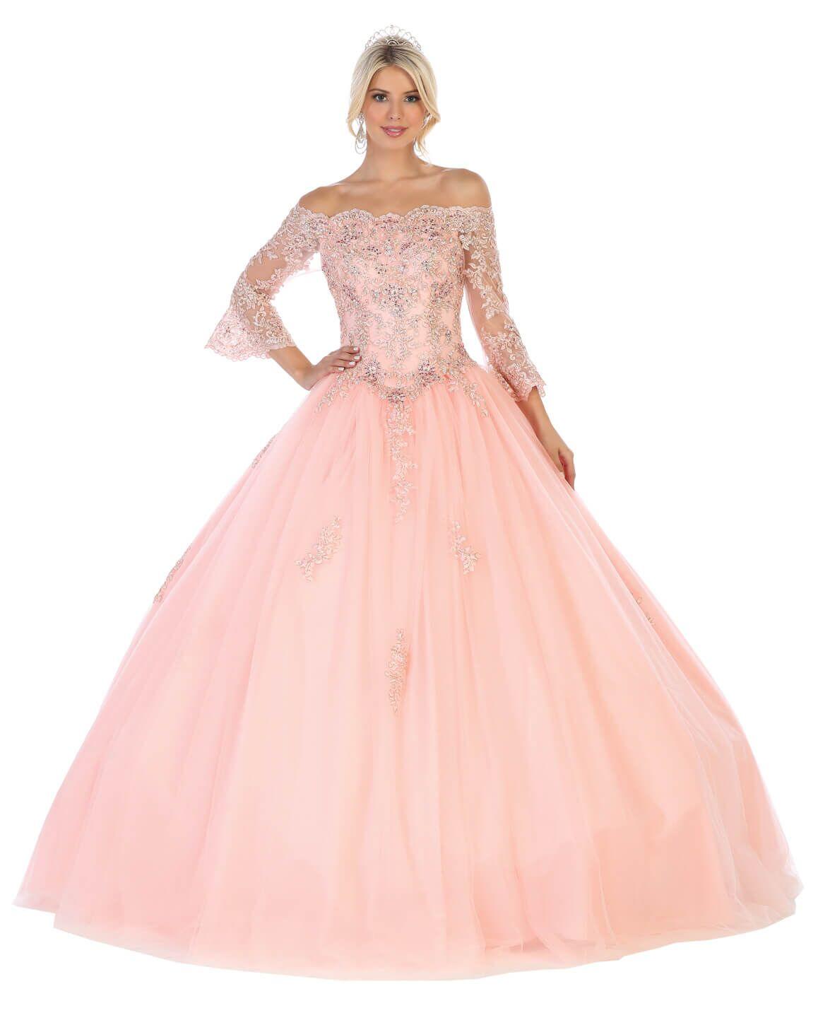 Long Sweet 16 Quinceanera Ball Gown - The Dress Outlet May Queen