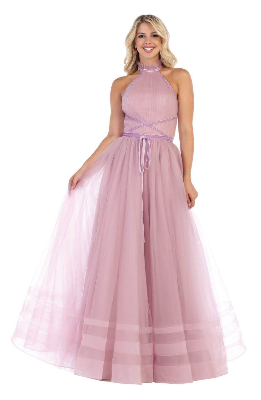 Long Tulle Prom Dress Formal Evening Gown - The Dress Outlet May Queen