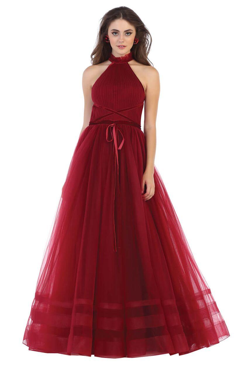 Long Tulle Prom Dress Formal Evening Gown - The Dress Outlet May Queen