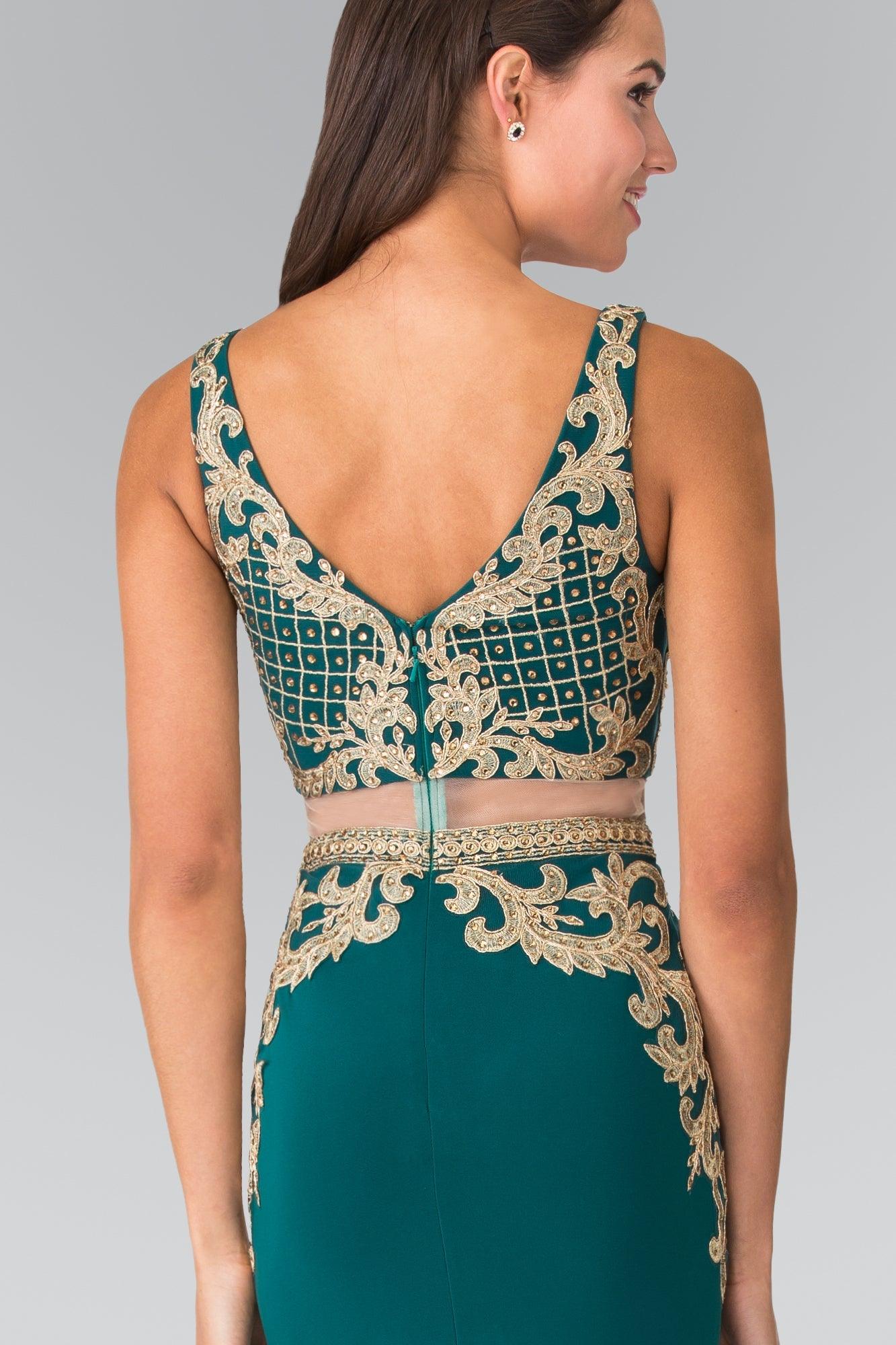 Long Two Piece Formal Evening Prom Dress