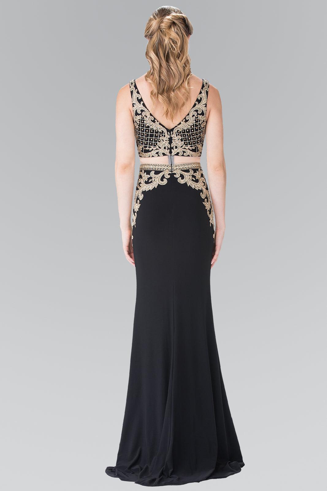 Long Two Piece Formal Evening Prom Dress