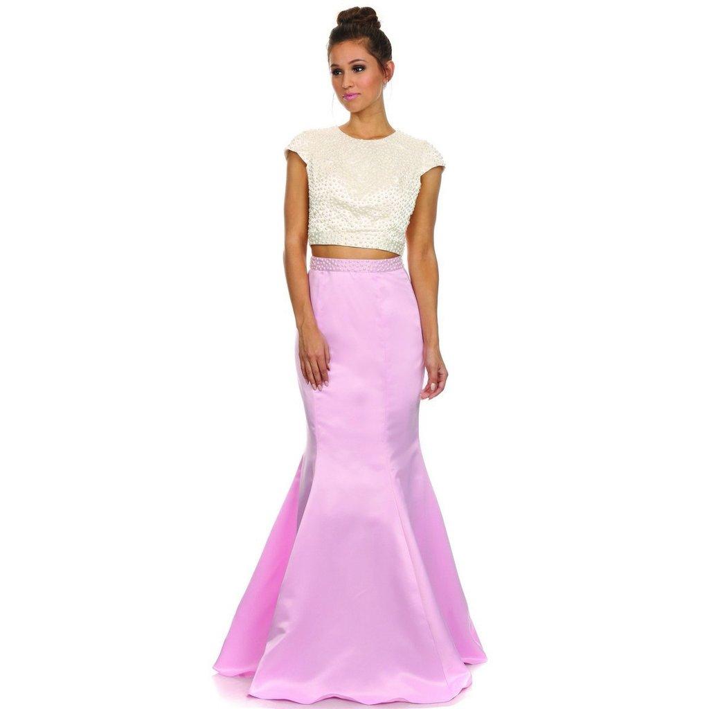 Long Two Piece Formal Prom Dress