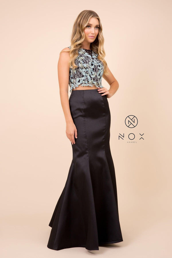 Long Two Piece Mermaid Prom Dress Evening Gown