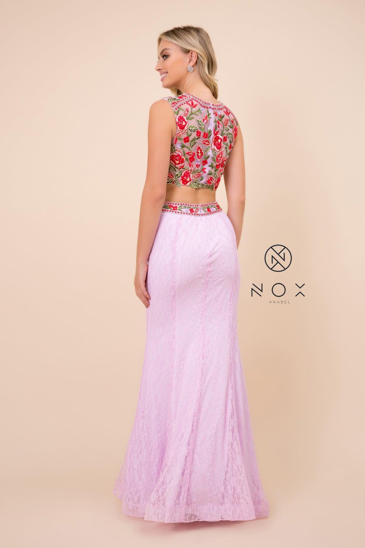 Long Two Piece Prom Dress