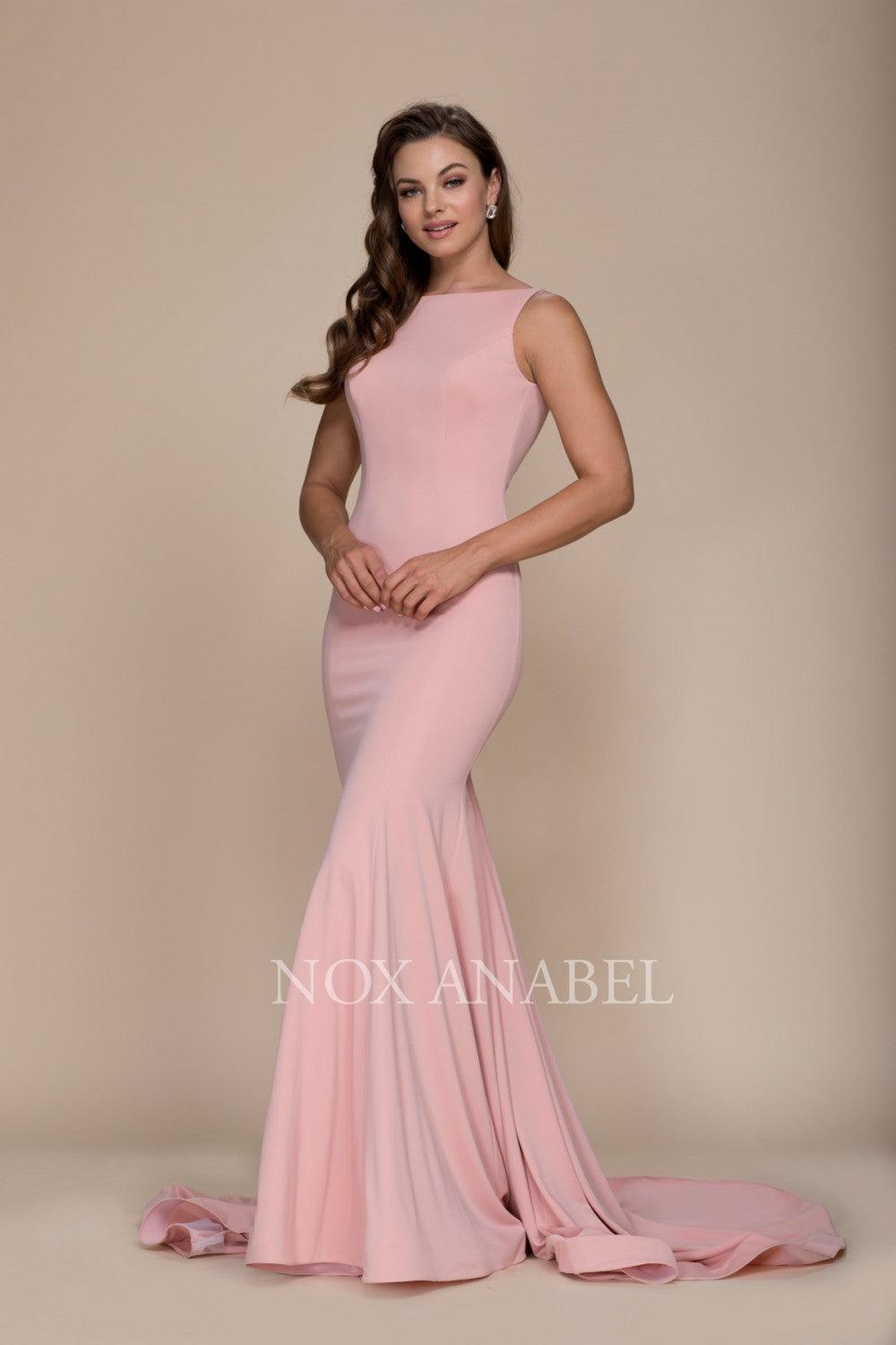 Long V Back Formal Prom Dress Evening Gown