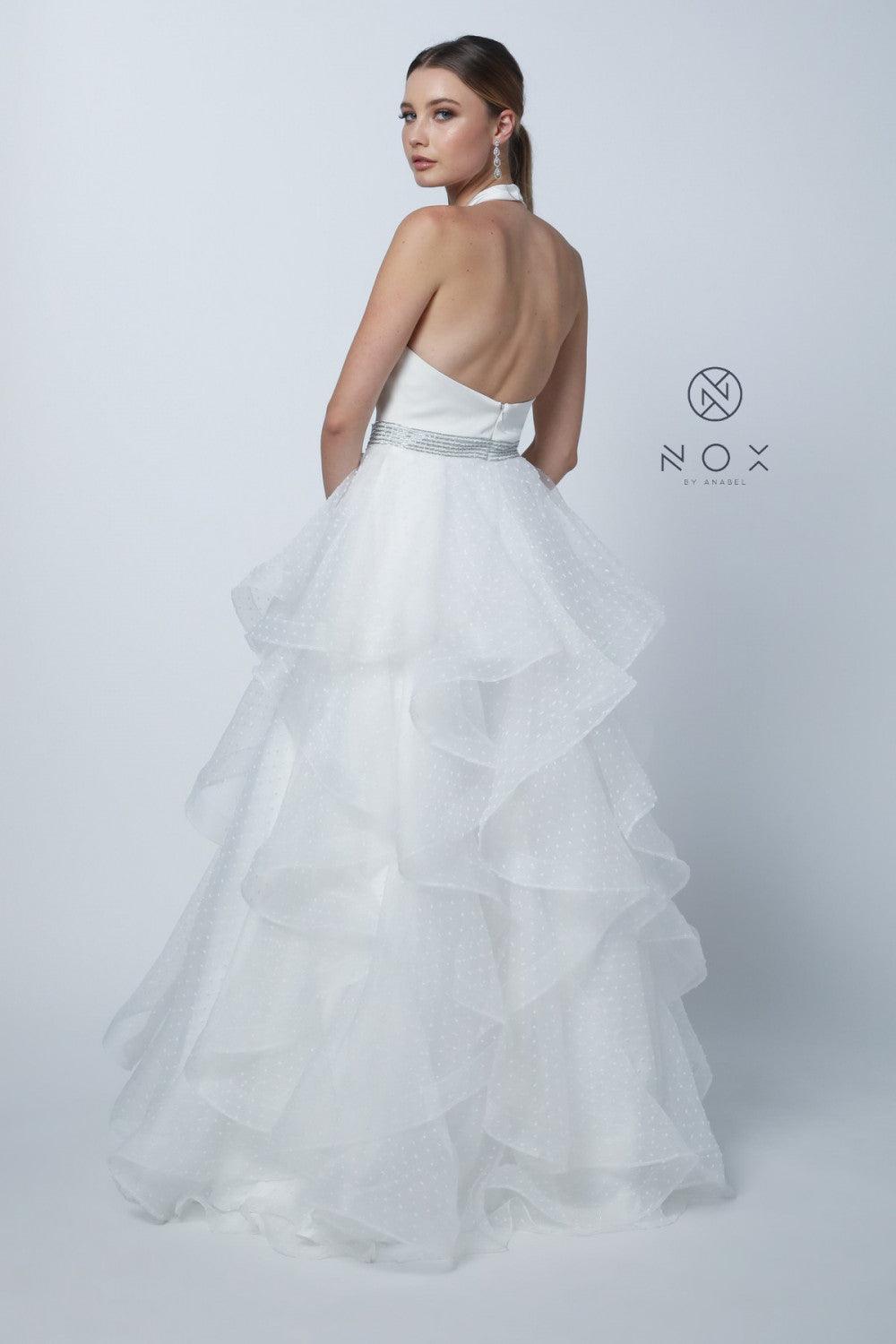 Long V Neck Bridal Dress Wedding Gown - The Dress Outlet Nox Anabel