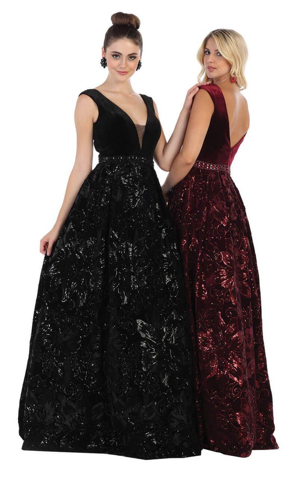 Long Velvet Plus Size Prom Dress Formal Evening Gown