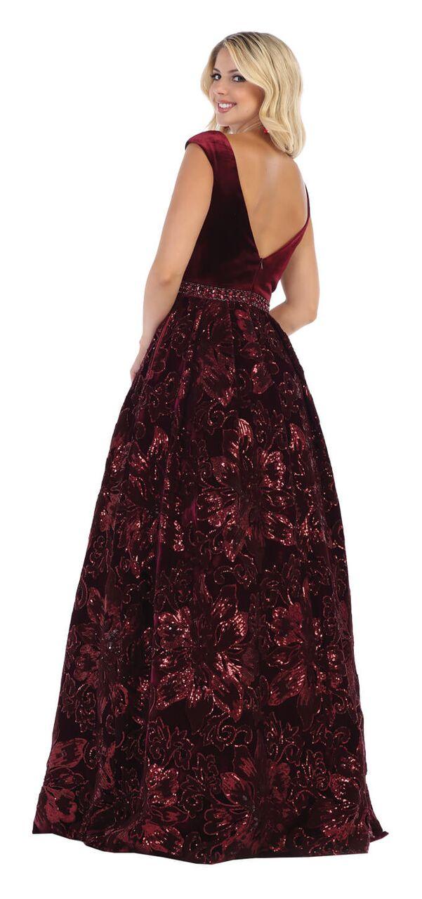 Long Velvet Plus Size Prom Dress Formal Evening Gown - The Dress Outlet May Queen