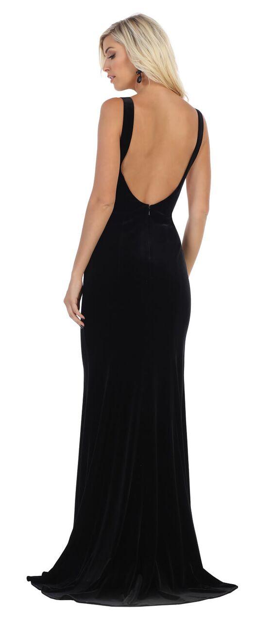 Long Velvet Prom Dress Formal Evening Gown - The Dress Outlet May Queen