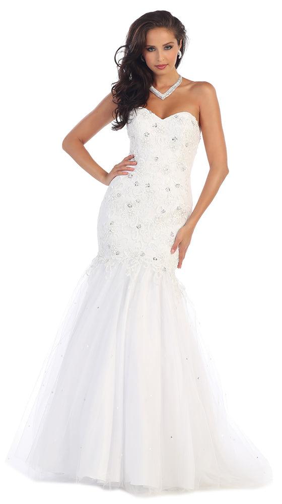 Long Wedding Dress Gown - The Dress Outlet May Queen