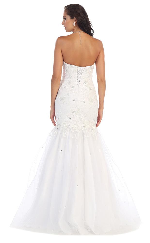 Long Wedding Dress Gown - The Dress Outlet May Queen