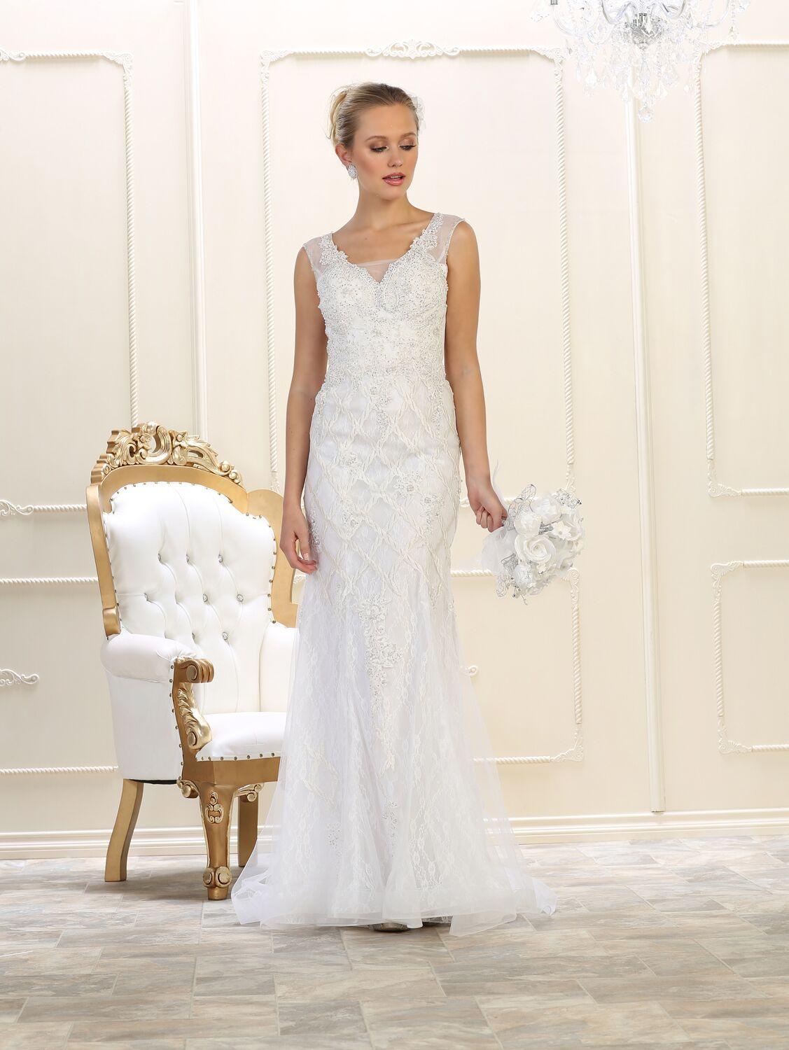 Long Wedding Dress Plus Size Formal Gown - The Dress Outlet May Queen