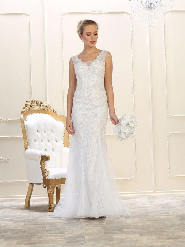 Long Wedding Dress Plus Size Formal Gown