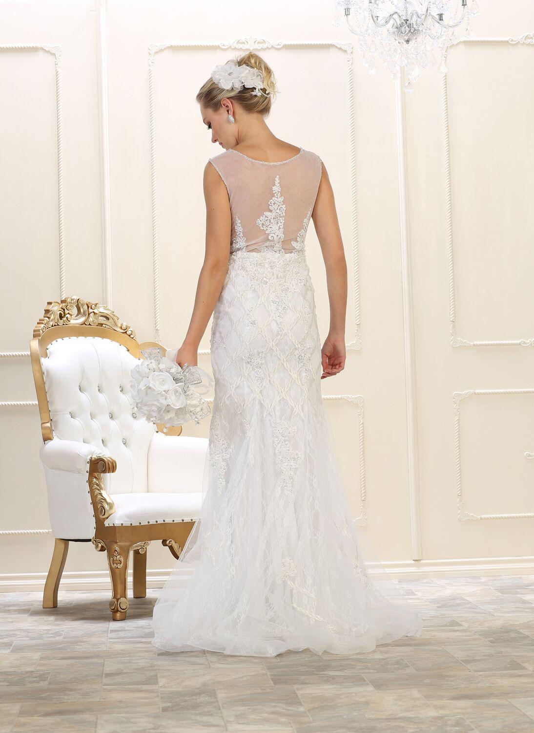 Long Wedding Dress Plus Size Formal Gown - The Dress Outlet May Queen