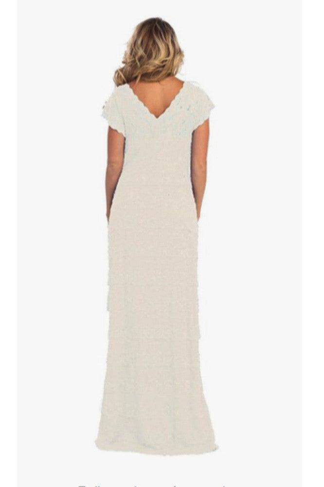 Long Wedding Dress Plus Size Gown - The Dress Outlet May Queen