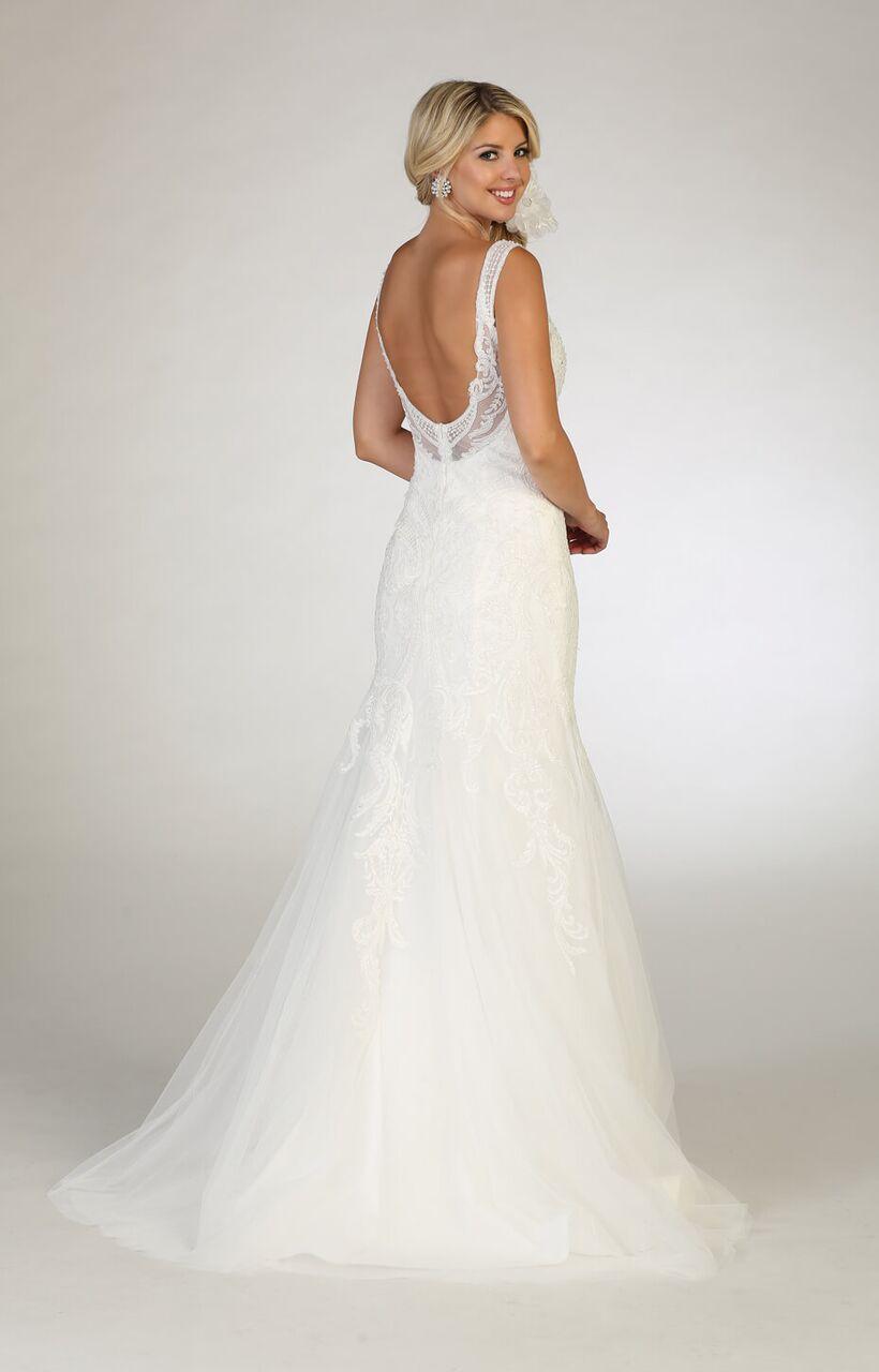 Long Wedding Dress Trumpet Bridal Gown - The Dress Outlet May Queen