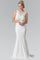 Long Wedding Dress with Detachable Beaded Lace Top - The Dress Outlet Elizabeth K