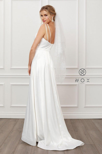 Long Wedding Dress with Pockets - The Dress Outlet