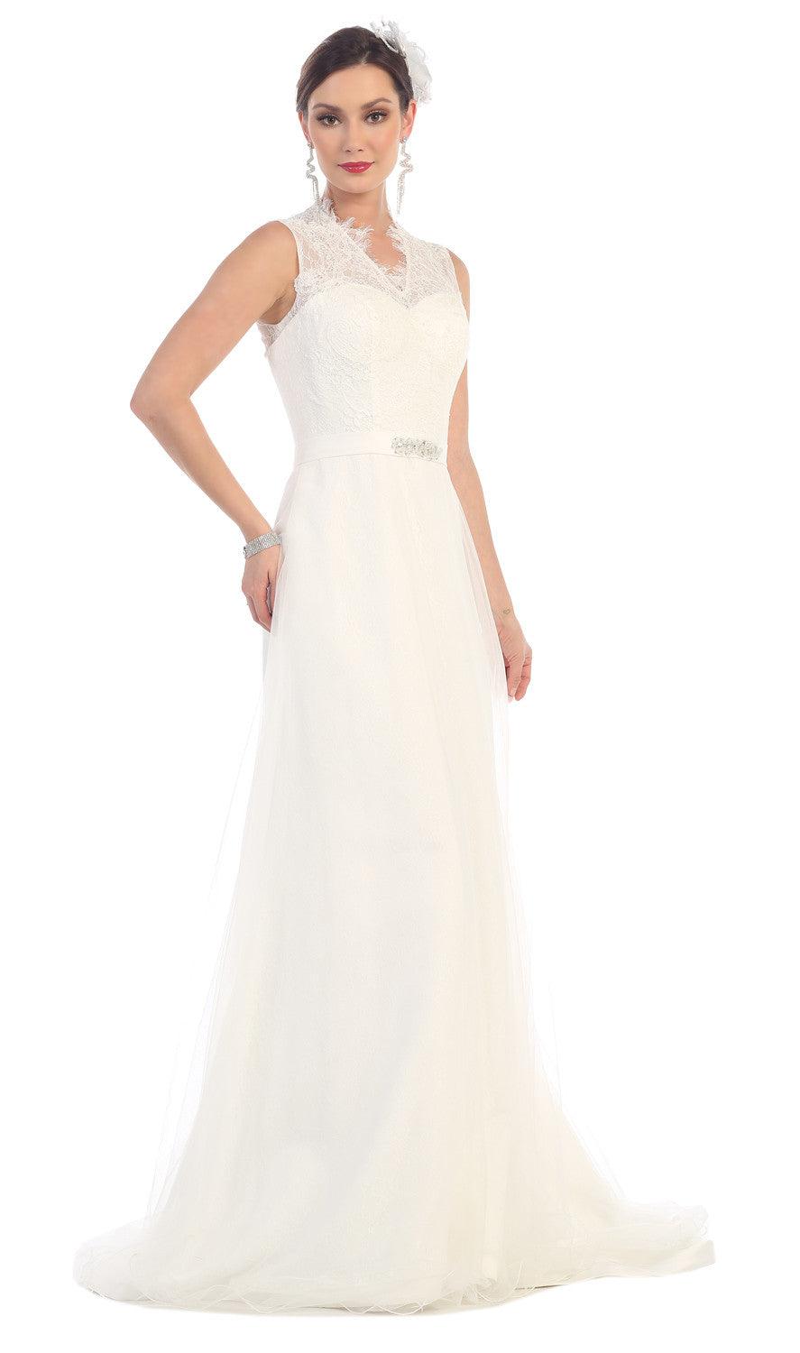 Long Wedding Plus Size Dress - The Dress Outlet May Queen