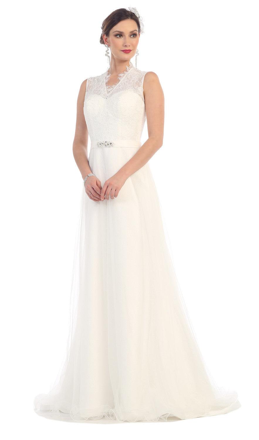 Long Wedding Plus Size Dress - The Dress Outlet May Queen