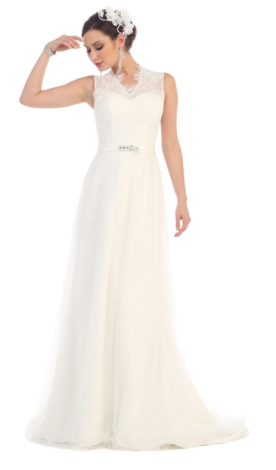 Long Wedding Plus Size Dress - The Dress Outlet May Queen