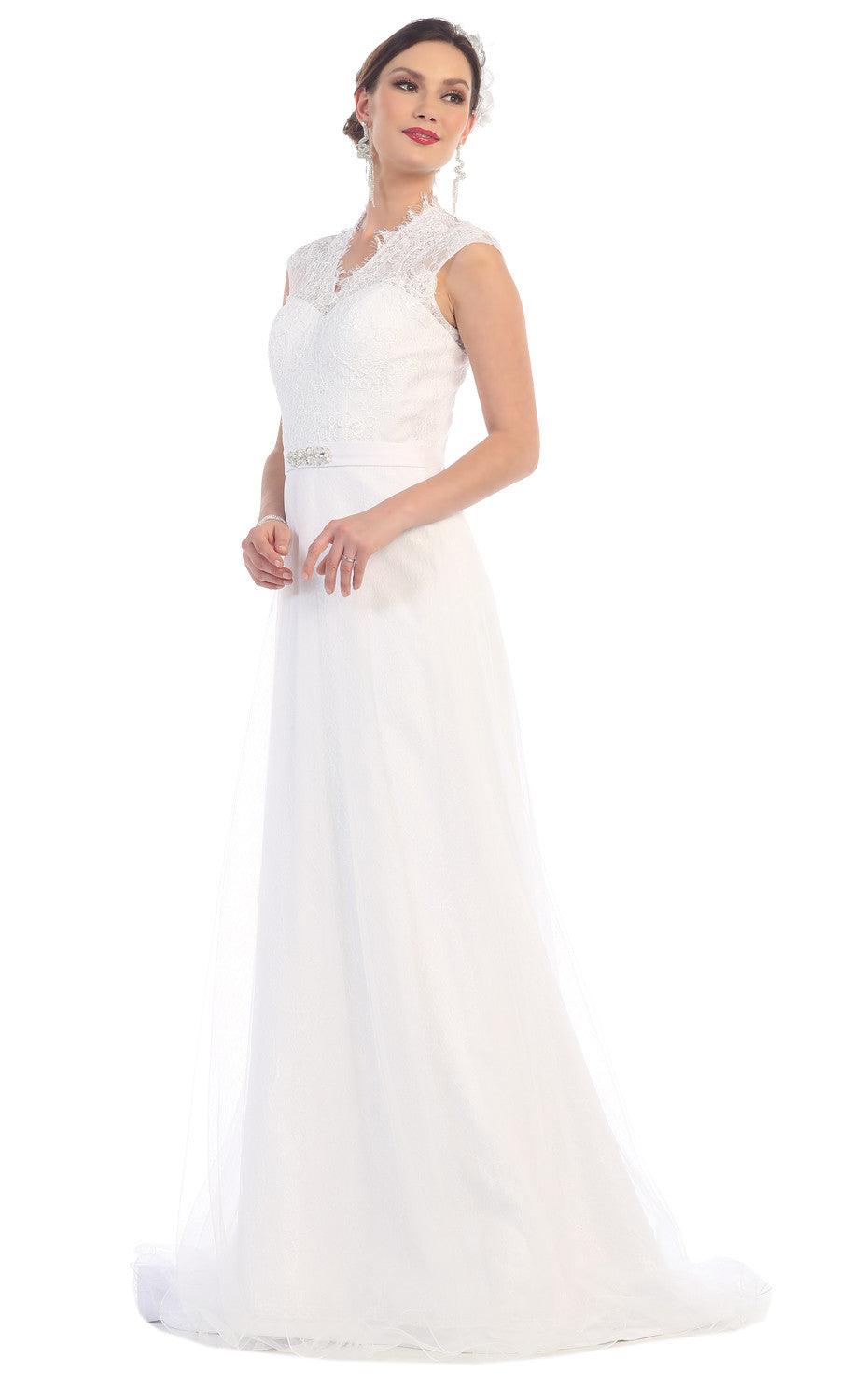 Long Wedding Plus Size Dress - The Dress Outlet May Queen