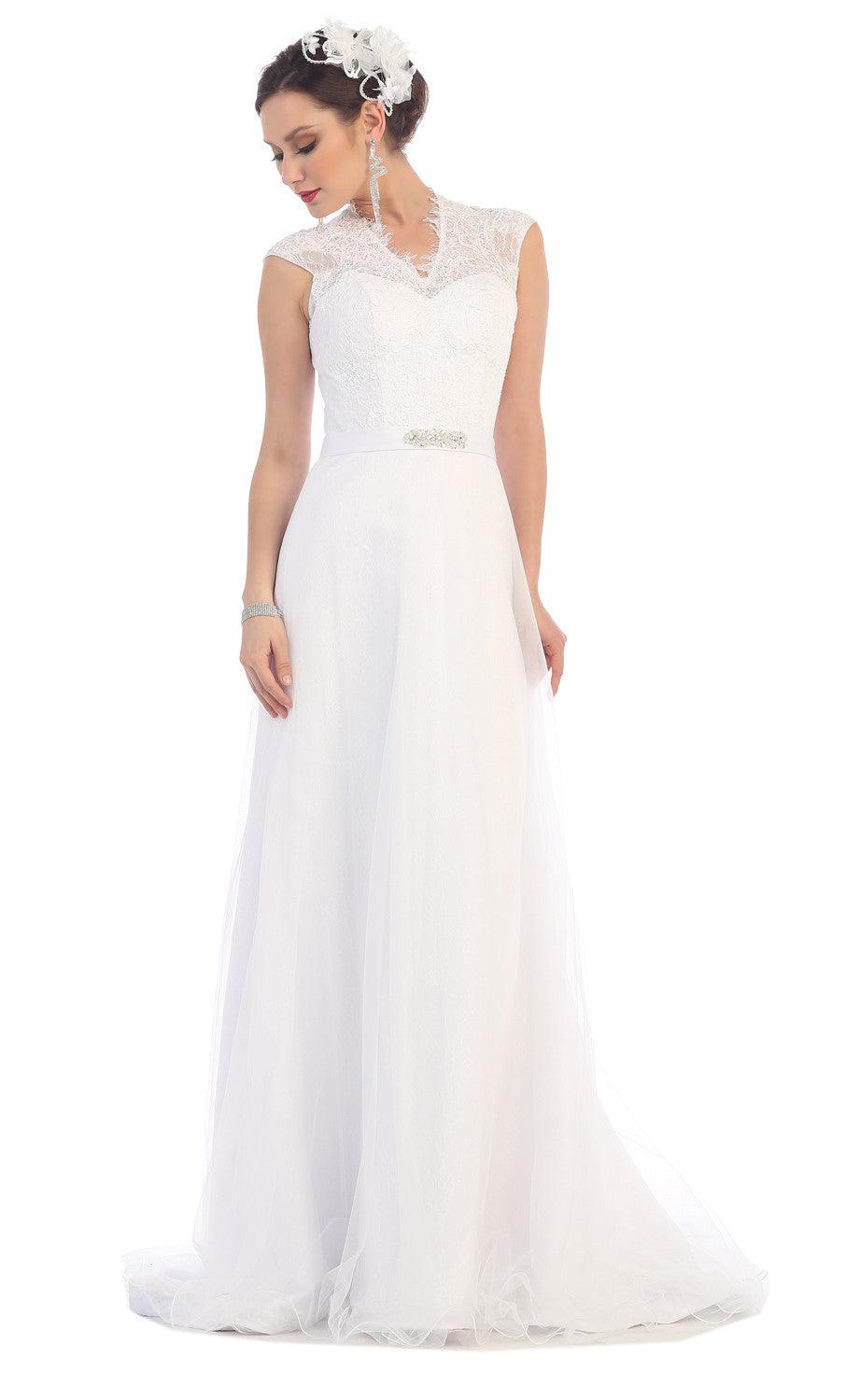 Long Wedding Plus Size Dress - The Dress Outlet May Queen