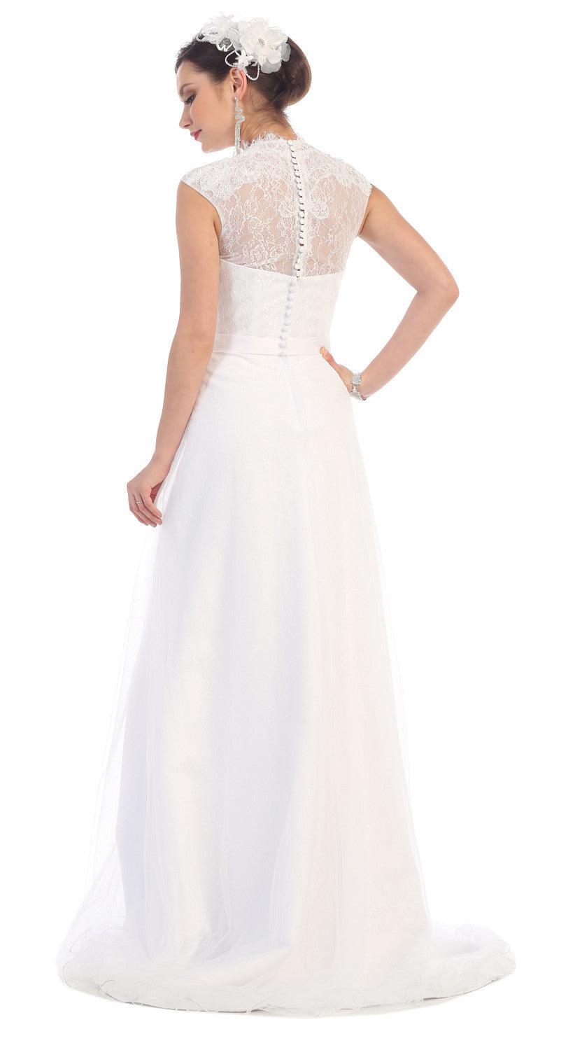 Long Wedding Plus Size Dress - The Dress Outlet May Queen