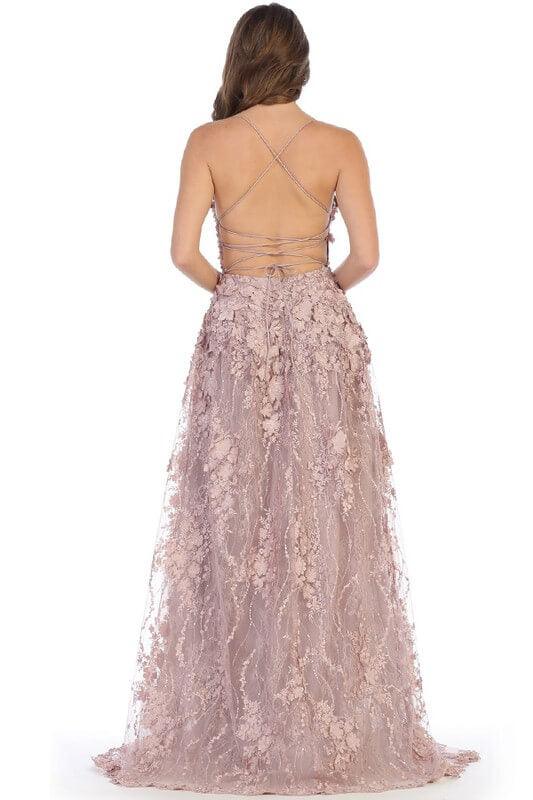 Long White Lace Prom Dress Formal Evening Gown - The Dress Outlet May Queen