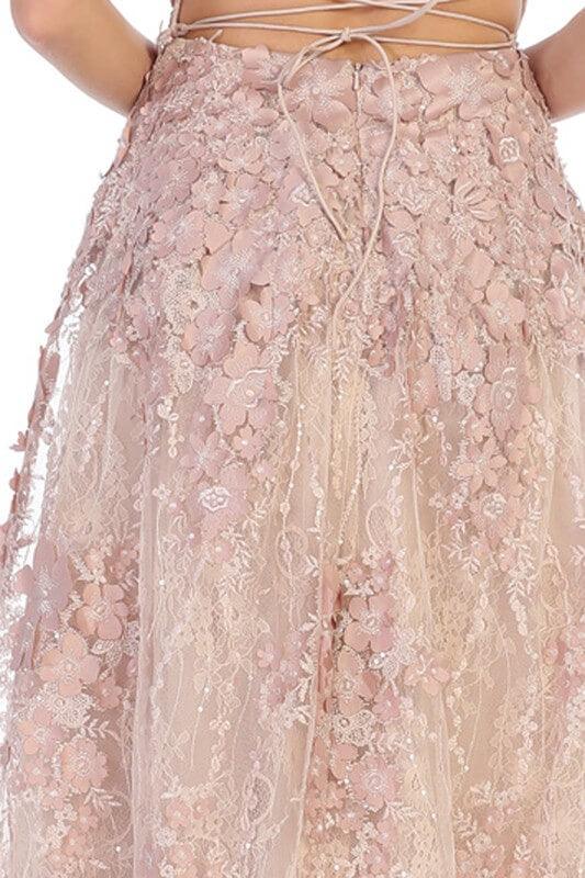 Long White Lace Prom Dress Formal Evening Gown - The Dress Outlet May Queen