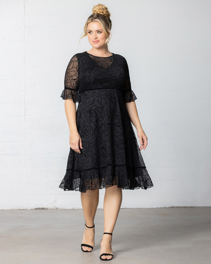 Cocktail Dresses Short Cocktail Floral Velvet Evening Dress Kiyona 13223603 Midnight Rose Garden