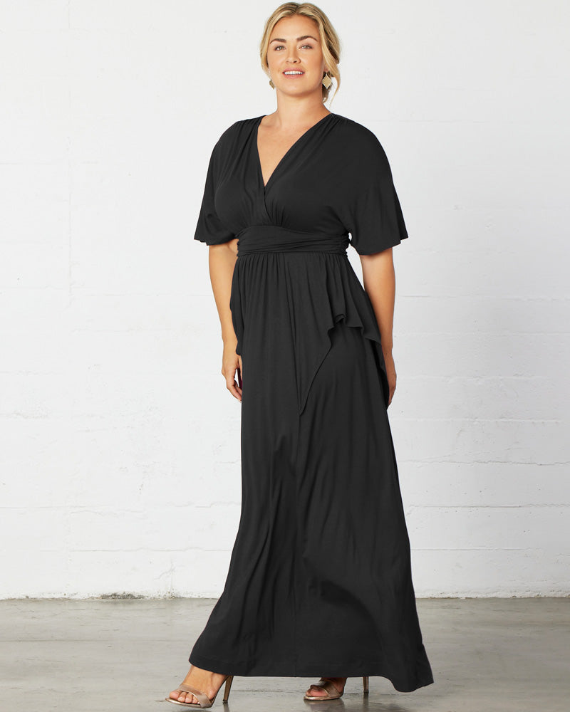 Plus Size Dresses Long Formal Fitted Mother of the Bride Plus Size Dress Kiyona 12151802 Black Noir