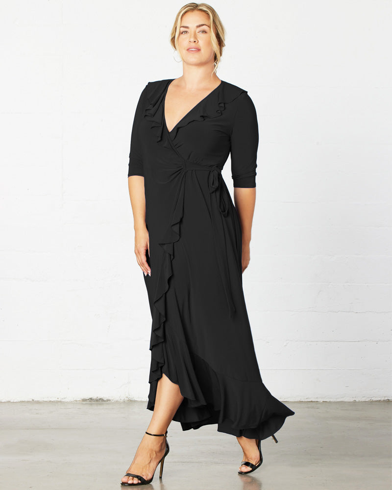 Kiyonna Plus Size Veronica Ruffled Evening Gown