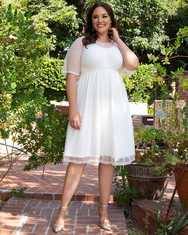 Wedding Dresses A Line Short Midi Bridal Wedding Dress Kiyonna 19183601 Ivory
