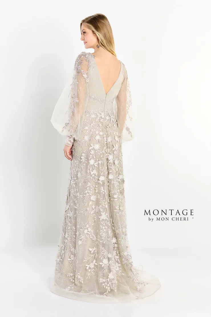 Montage M2201 A Line Gown Long Allover Lace Formal Dress
