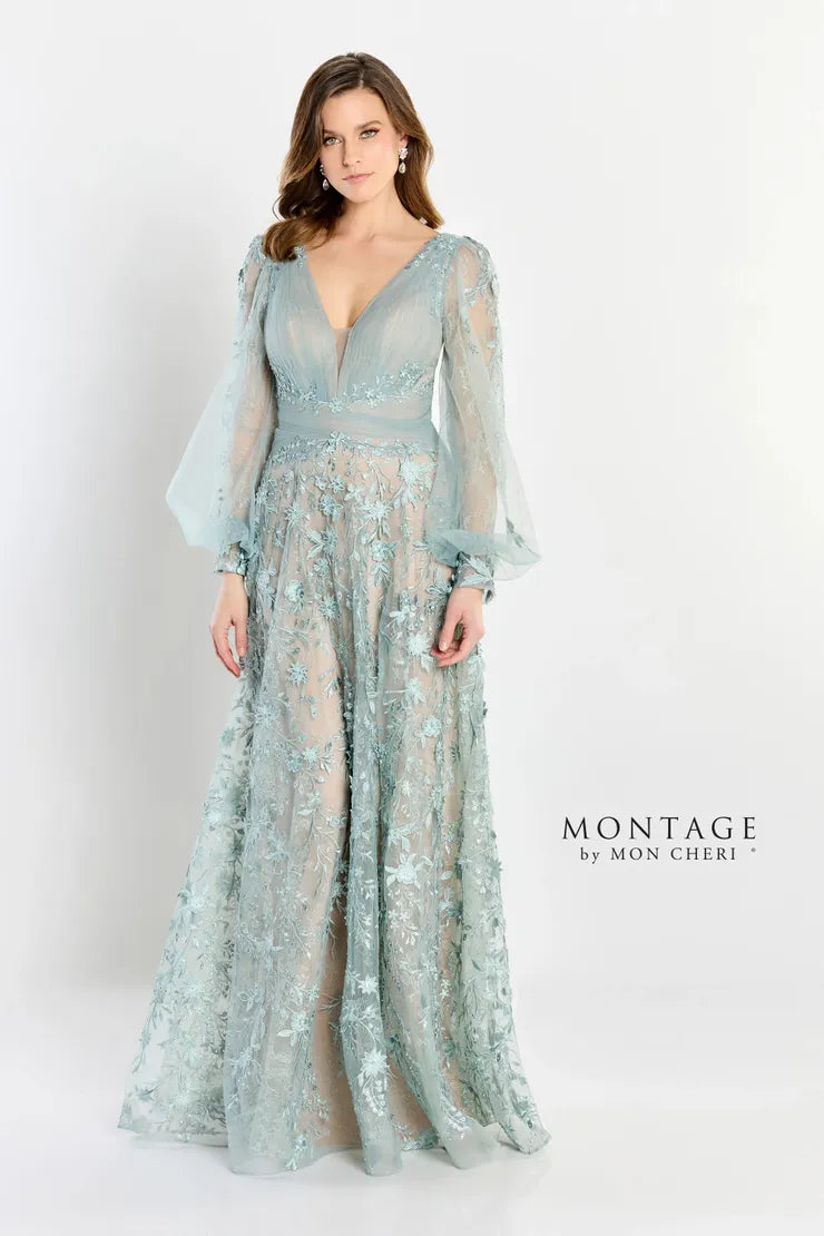Montage M2201 A Line Gown Long Allover Lace Formal Dress