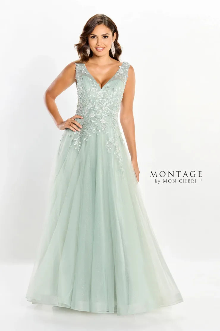 Formal Dresses Long Glitter A Line Floral Formal Evening Dress Sage