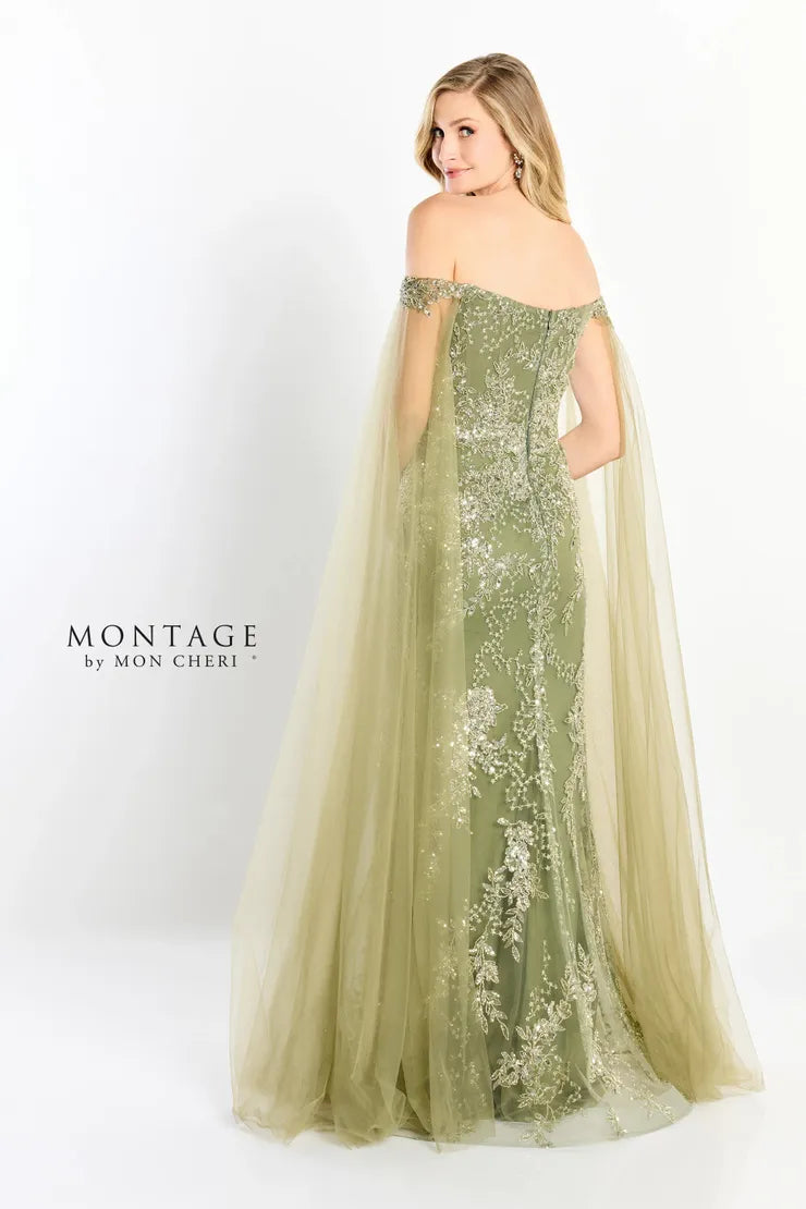 Montage M2204 Beaded A Line Gown Long Evening Formal Dress