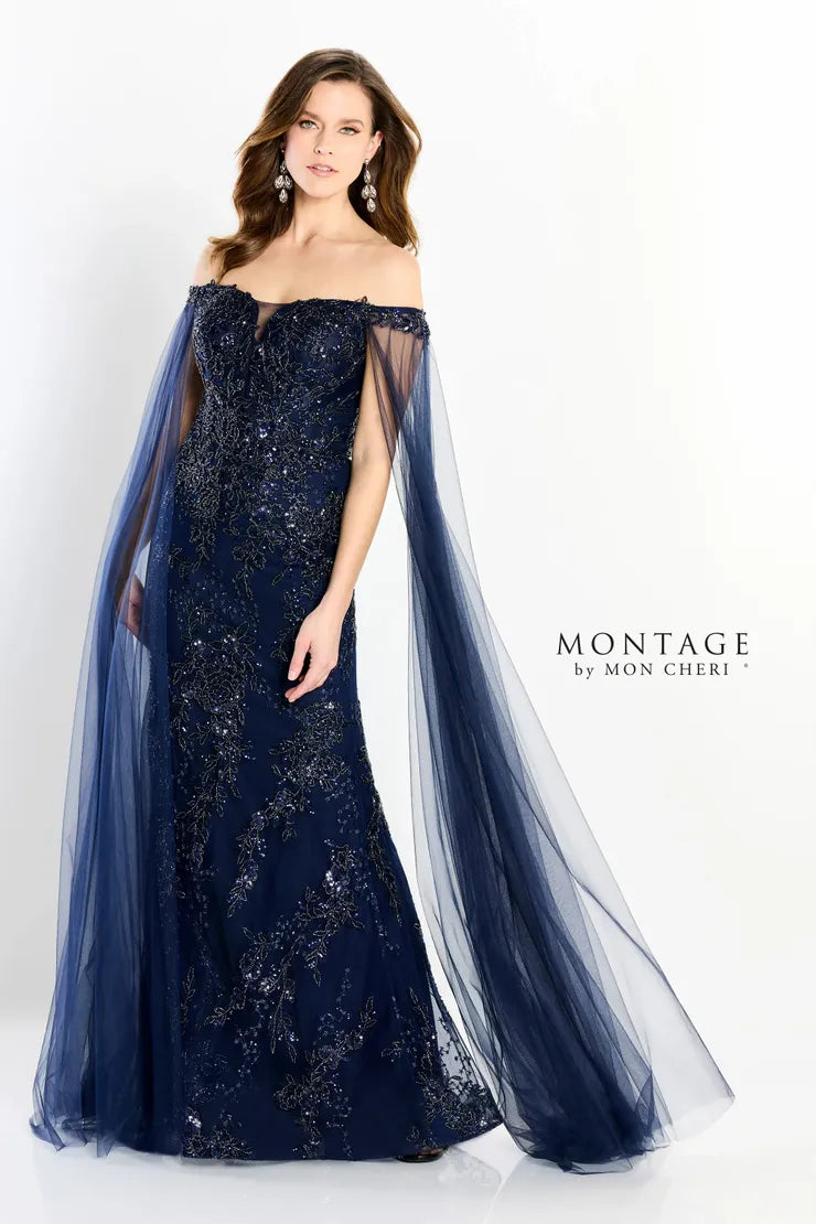 Montage M2204 Beaded A Line Gown Long Evening Formal Dress