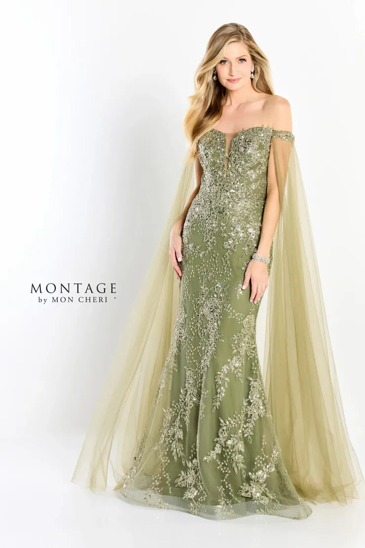 Montage M2204 Beaded A Line Gown Long Evening Formal Dress