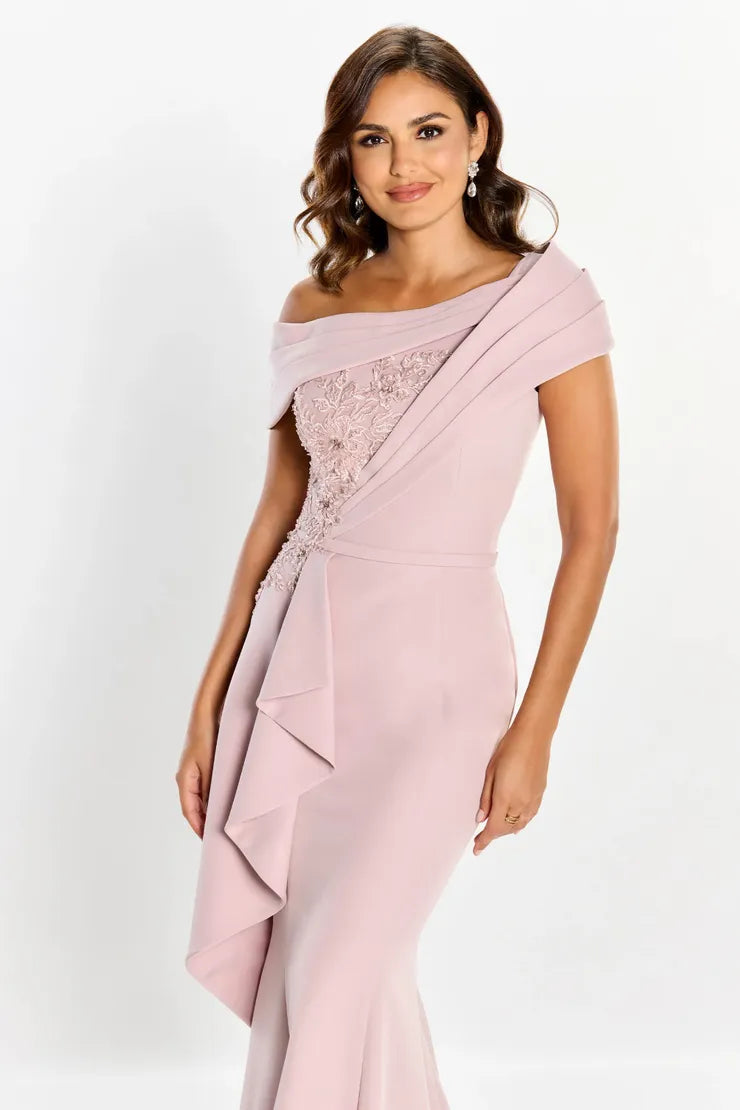 Montage M2208 Long A Line Ruffle Chic Formal Dress