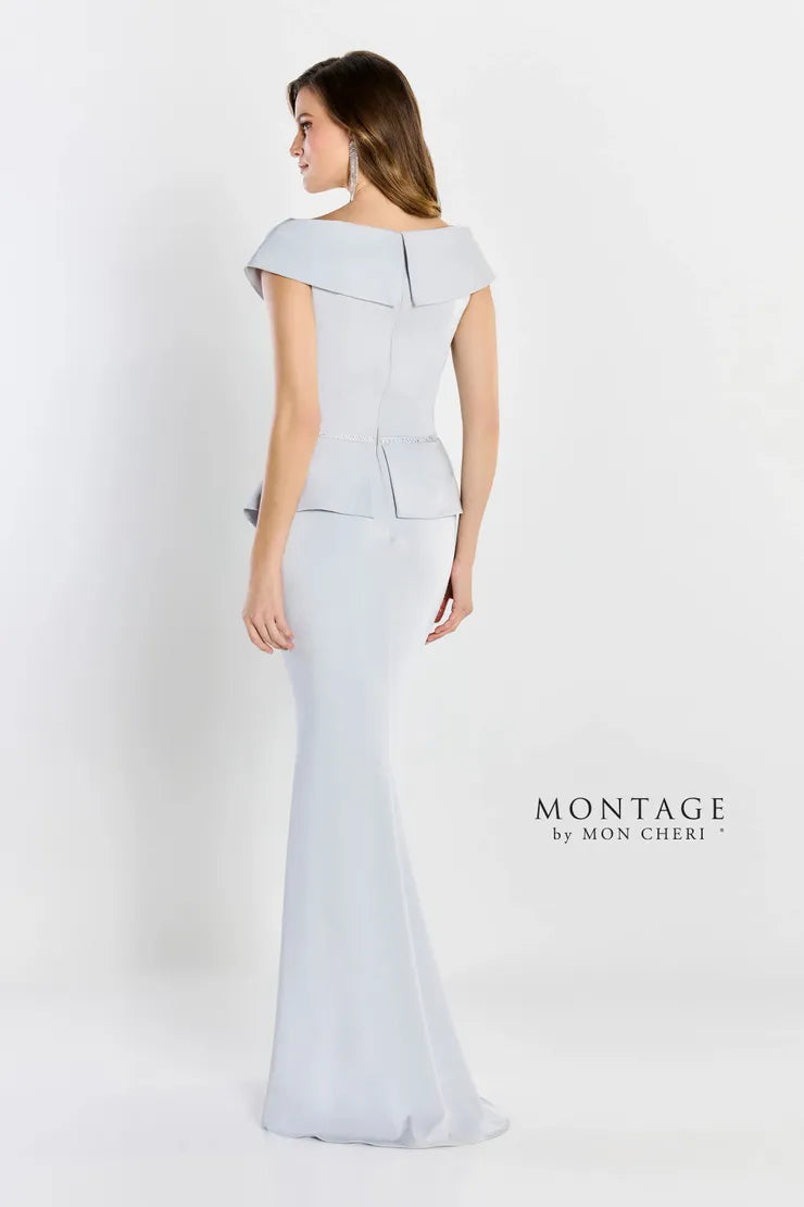 Formal Dresses Long Fit Peplum Formal Evening Dress  Ice Gray