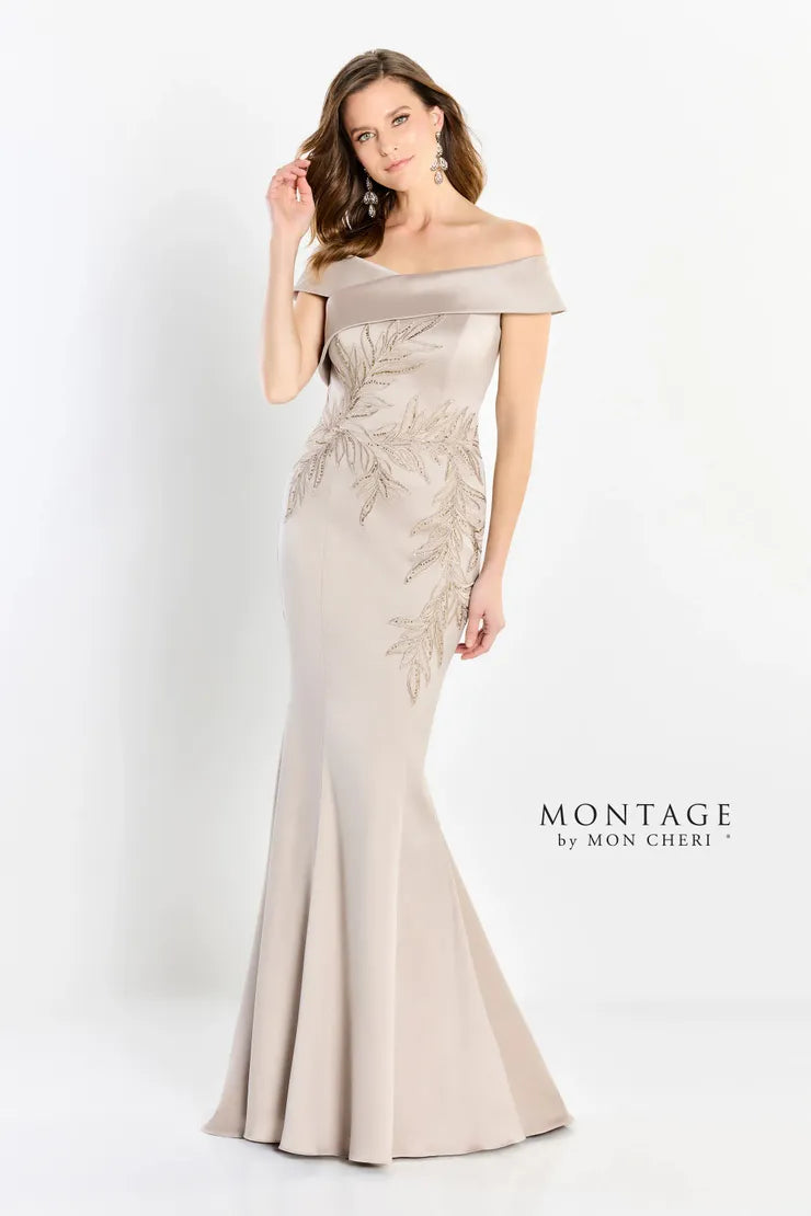 Montage M2210 Long Floral Fit Formal Evening Dress