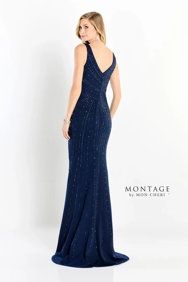 Formal Dresses Sequin Long Matte Formal Dress Navy Blue