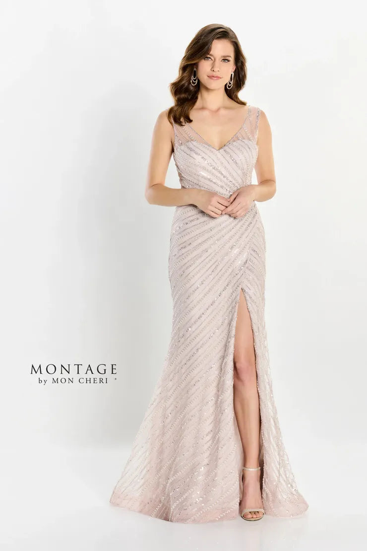 Formal Dresses Long Sequin High Slit Formal Dress Blush