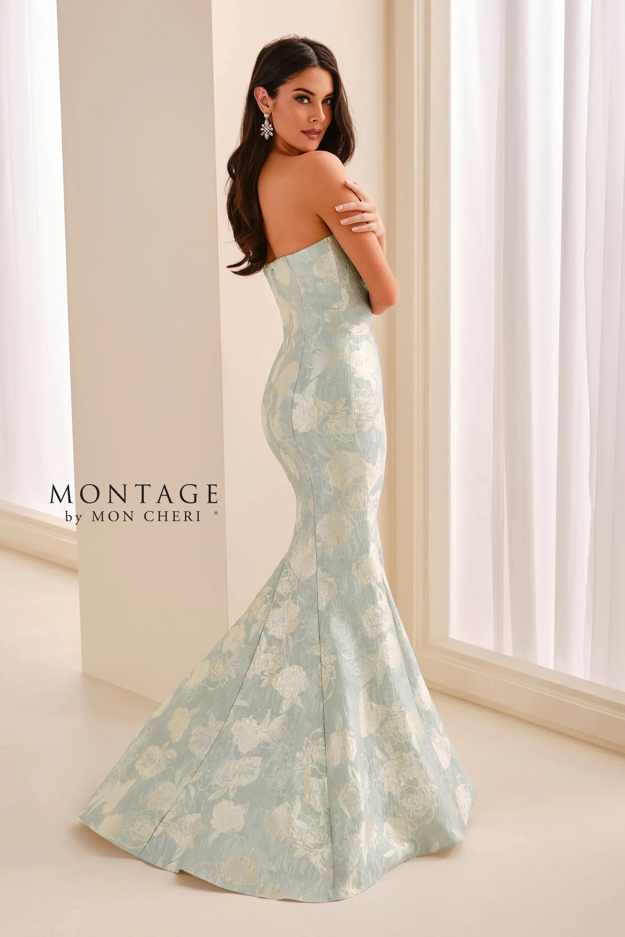 Strapless Straight Neck Floor-Length Mikado Formal Mermaid/Trumpet Montage M3214
