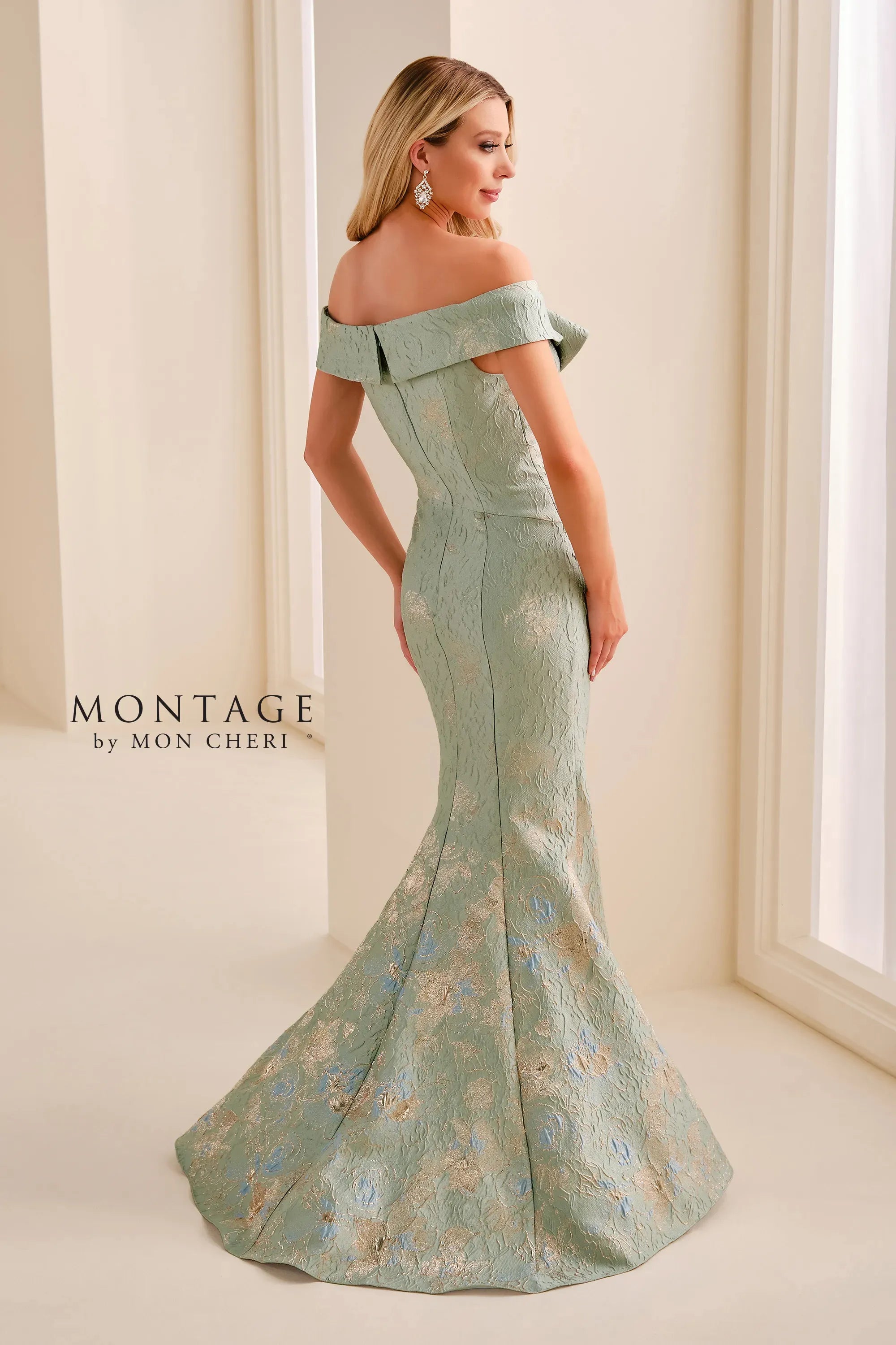 Off-the-Shoulder Floor-Length Lace Formal Mermaid/Trumpet Montage M3225